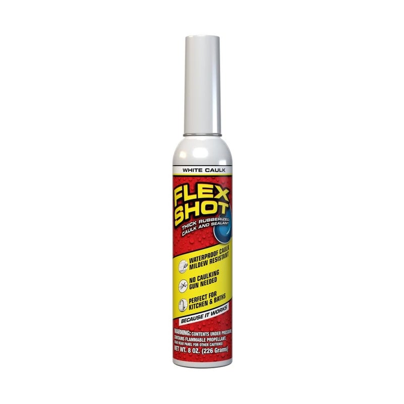 Flex Shot Rubber Adhesive Sealant Caulk, 8-oz, White - Image 1